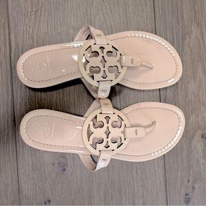 Tory Burch “Miller” PATENT SANDAL Seashell Pink Size 7